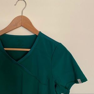 Cherokee Infinity Hunter Green Scrub Top